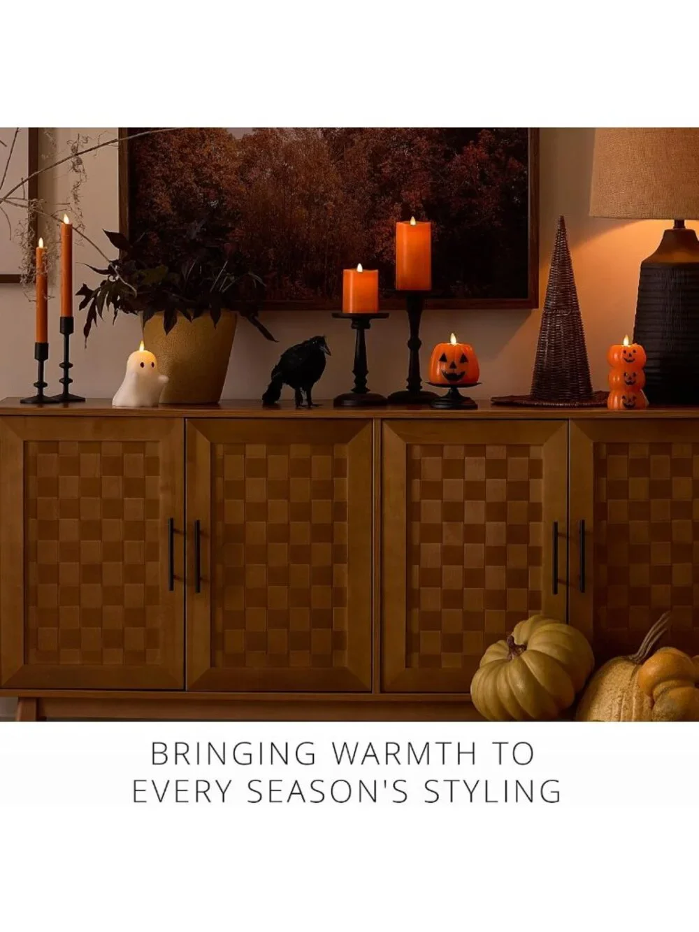 Flameless LED Candle with Timer, Real Wax Pillar, 3x6.5 Inch, Fall Decor, Remote